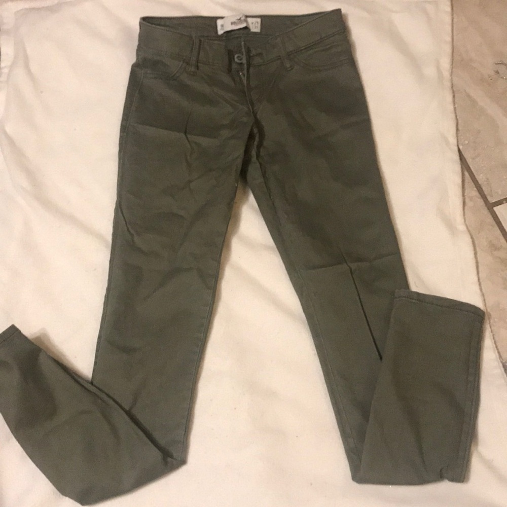 Hollister green skinny jeans